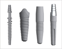 illustration of types of dental implants